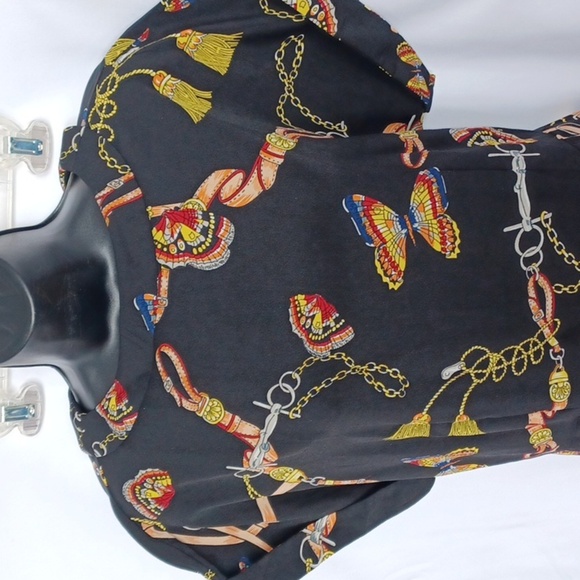 NWT Vonda split v short sleeve collared maxi top, 20" Ptp - Picture 2 of 10